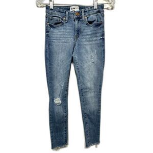 William Rast Jeans Stretch Perfect Skinny Distressed Denim Mid Rise Women sz 24